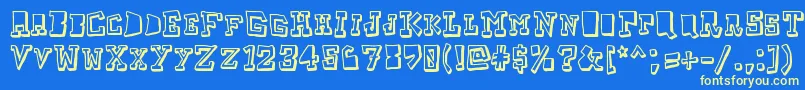 Taketwo-fontti – keltaiset fontit sinisellä taustalla
