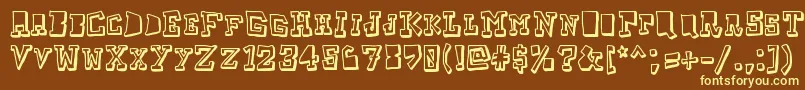 フォントTaketwo – 黄色のフォント、茶色の背景