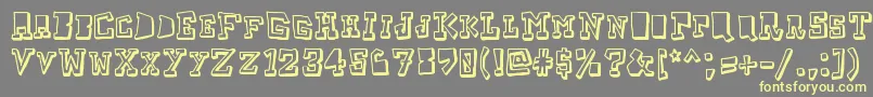 Taketwo-Schriftart – Gelbe Schriften auf grauem Hintergrund