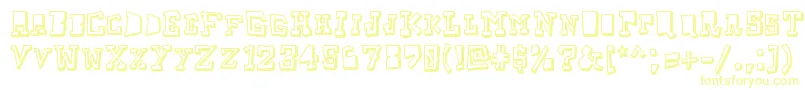Taketwo-Schriftart – Gelbe Schriften auf weißem Hintergrund