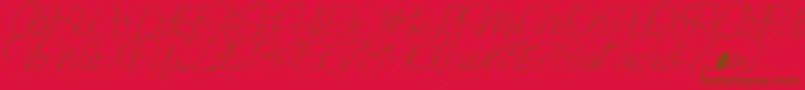 フォントSaginawLight – 赤い背景に茶色の文字