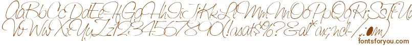 SaginawLight-Schriftart – Braune Schriften auf weißem Hintergrund