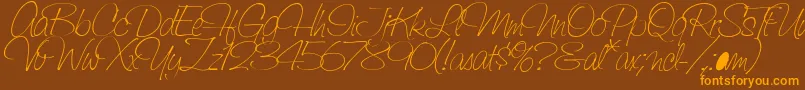 SaginawLight Font – Orange Fonts on Brown Background