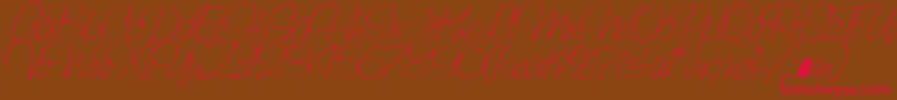 SaginawLight Font – Red Fonts on Brown Background