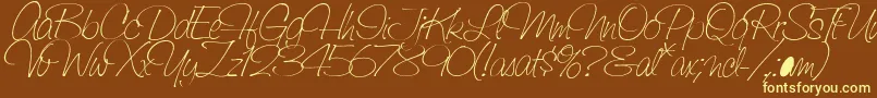 SaginawLight Font – Yellow Fonts on Brown Background