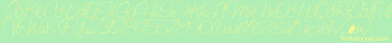 SaginawLight Font – Yellow Fonts on Green Background