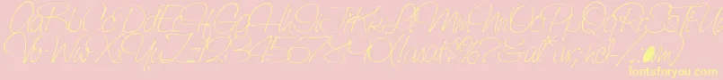 SaginawLight Font – Yellow Fonts on Pink Background