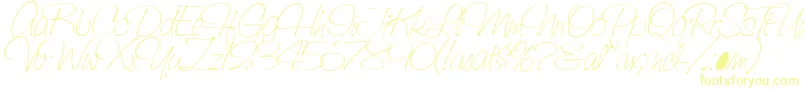フォントSaginawLight – 白い背景に黄色の文字