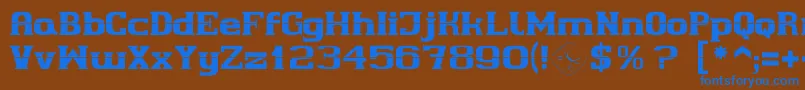 フォントCherif – 茶色の背景に青い文字