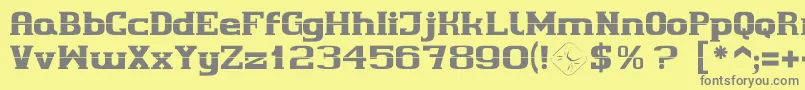 Cherif-fontti – harmaat kirjasimet keltaisella taustalla