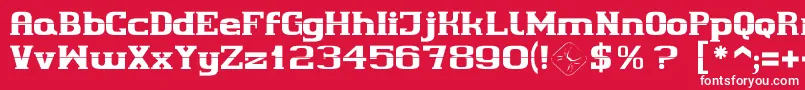 フォントCherif – 赤い背景に白い文字
