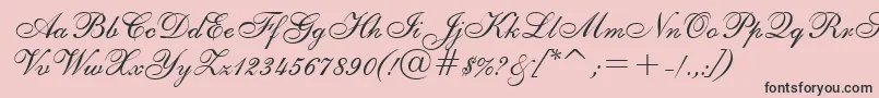 ShelleyAllegroBt-Schriftart – Schwarze Schriften auf rosa Hintergrund