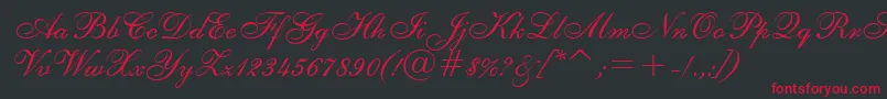 ShelleyAllegroBt Font – Red Fonts on Black Background