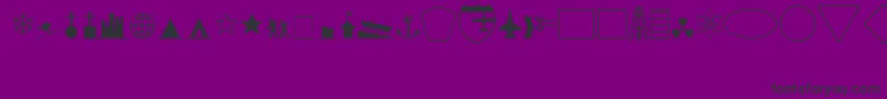 Geosymb-Schriftart – Schwarze Schriften auf violettem Hintergrund