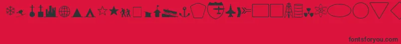 Geosymb Font – Black Fonts on Red Background