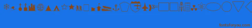 Geosymb Font – Brown Fonts on Blue Background