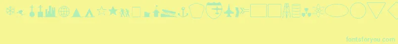 Geosymb Font – Green Fonts on Yellow Background
