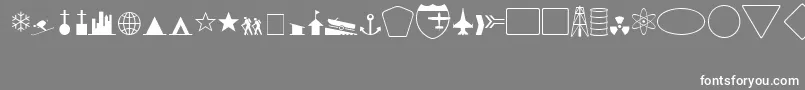 フォントGeosymb – 灰色の背景に白い文字
