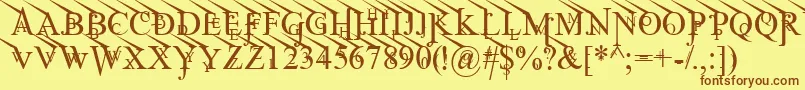 En savoir plus sur la police JeanSpliceUpleft Police JeanSpliceUpleft – polices brunes sur fond jaune