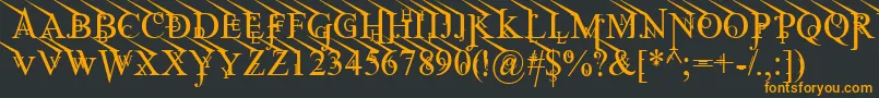 JeanSpliceUpleft-Schriftart – Orangefarbene Schriften auf schwarzem Hintergrund