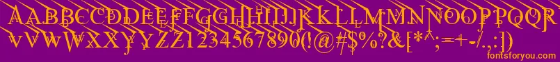 JeanSpliceUpleft Font – Orange Fonts on Purple Background