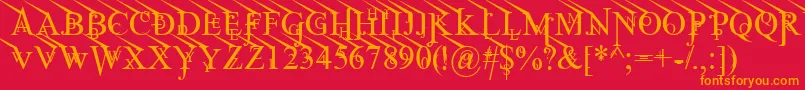 JeanSpliceUpleft Font – Orange Fonts on Red Background