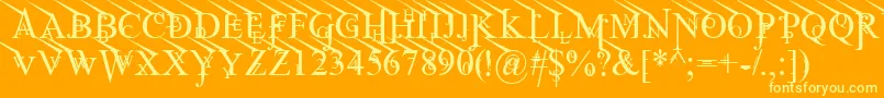 JeanSpliceUpleft Font – Yellow Fonts on Orange Background