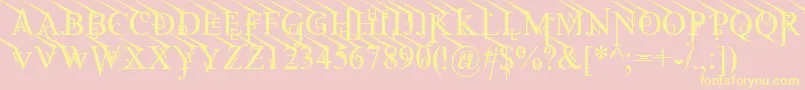 fuente JeanSpliceUpleft – Fuentes Amarillas Sobre Fondo Rosa