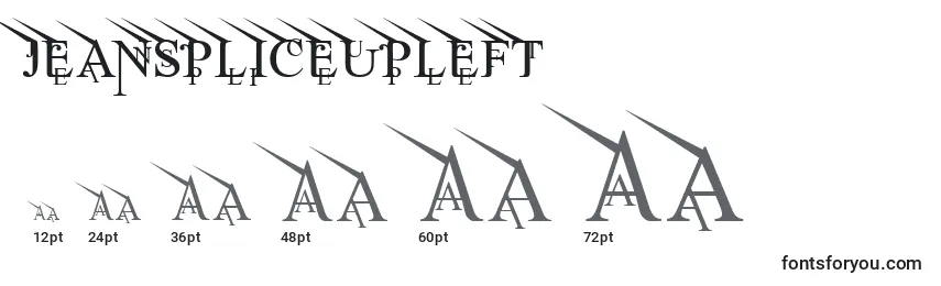 JeanSpliceUpleft Font Sizes