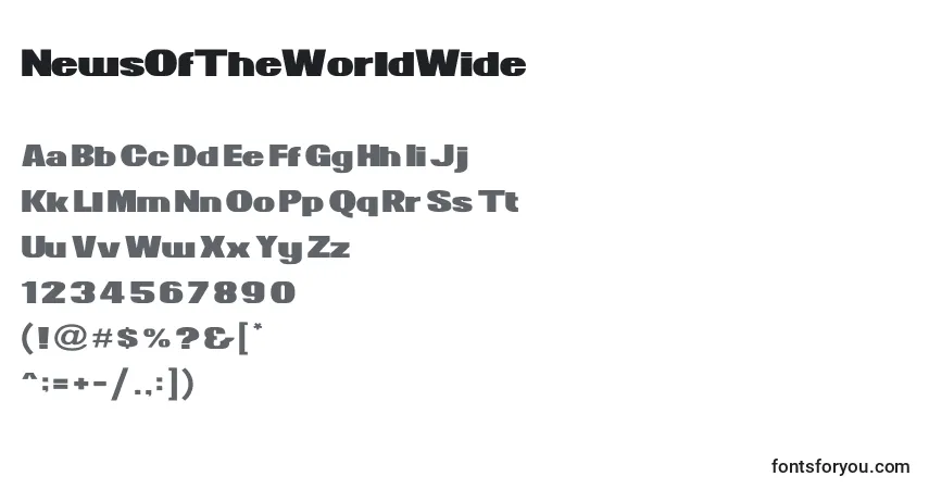 Шрифт NewsOfTheWorldWide – алфавит, цифры, специальные символы
