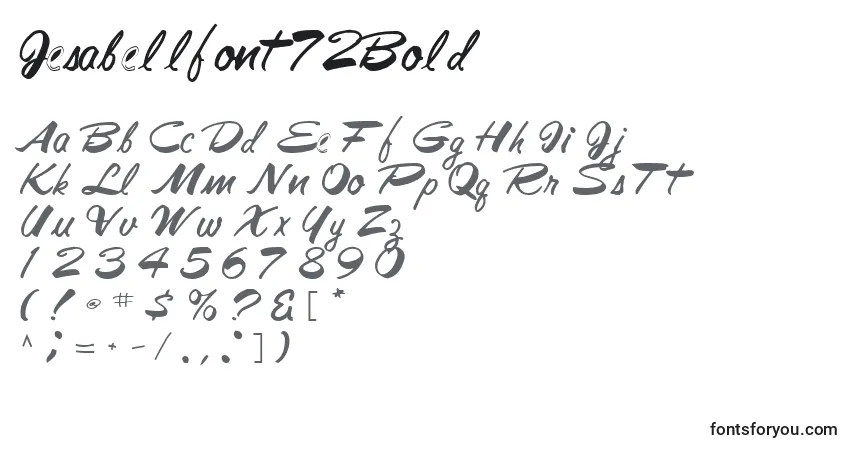 A fonte Jesabellfont72Bold – alfabeto, números, caracteres especiais