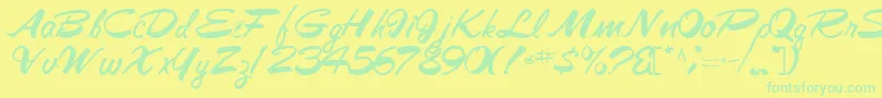 Jesabellfont72Bold Font – Green Fonts on Yellow Background