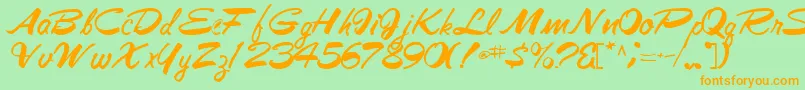 Jesabellfont72Bold Font – Orange Fonts on Green Background