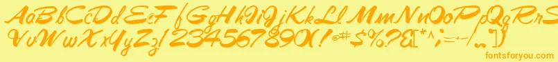 Jesabellfont72Bold Font – Orange Fonts on Yellow Background