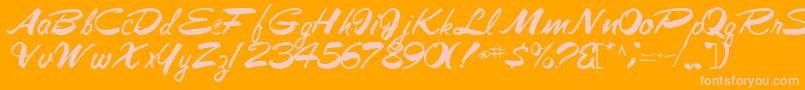 Jesabellfont72Bold Font – Pink Fonts on Orange Background