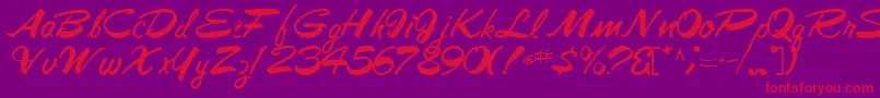 Jesabellfont72Bold Font – Red Fonts on Purple Background