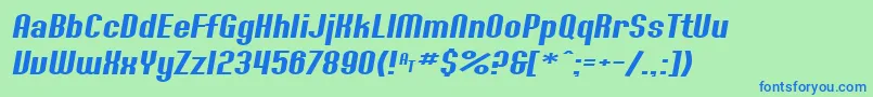 SfWillametteExtendedItalic Font – Blue Fonts on Green Background