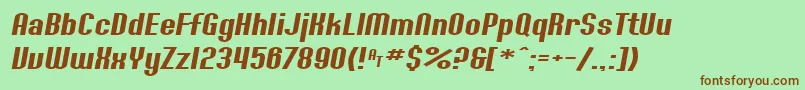 SfWillametteExtendedItalic-Schriftart – Braune Schriften auf grünem Hintergrund