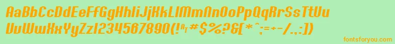 SfWillametteExtendedItalic Font – Orange Fonts on Green Background