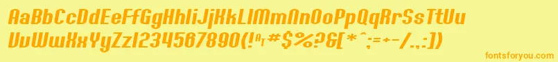 SfWillametteExtendedItalic Font – Orange Fonts on Yellow Background