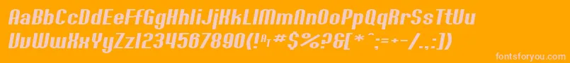 SfWillametteExtendedItalic-Schriftart – Rosa Schriften auf orangefarbenem Hintergrund