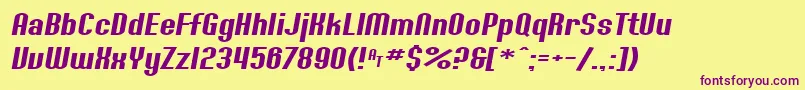 SfWillametteExtendedItalic Font – Purple Fonts on Yellow Background