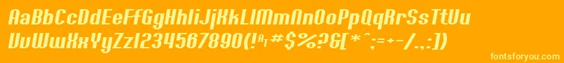 SfWillametteExtendedItalic-Schriftart – Gelbe Schriften auf orangefarbenem Hintergrund