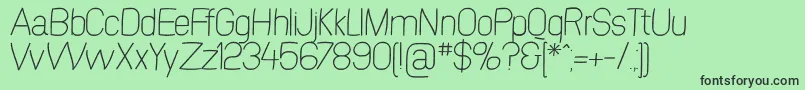 SwinginsanslExtralight Font – Black Fonts on Green Background