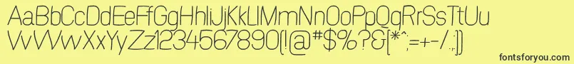 SwinginsanslExtralight Font – Black Fonts on Yellow Background