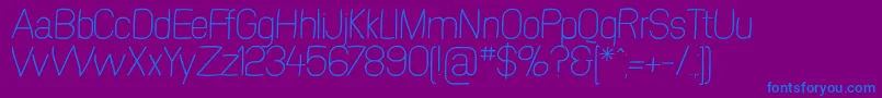 SwinginsanslExtralight Font – Blue Fonts on Purple Background