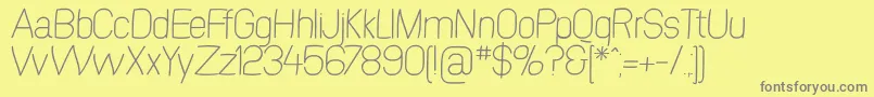 SwinginsanslExtralight Font – Gray Fonts on Yellow Background