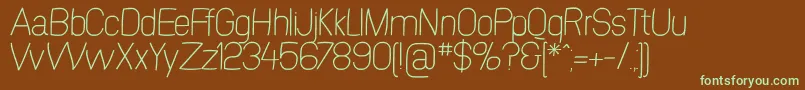 SwinginsanslExtralight Font – Green Fonts on Brown Background