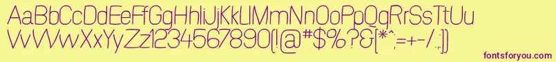 SwinginsanslExtralight Font – Purple Fonts on Yellow Background