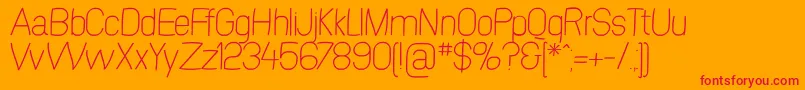 SwinginsanslExtralight Font – Red Fonts on Orange Background